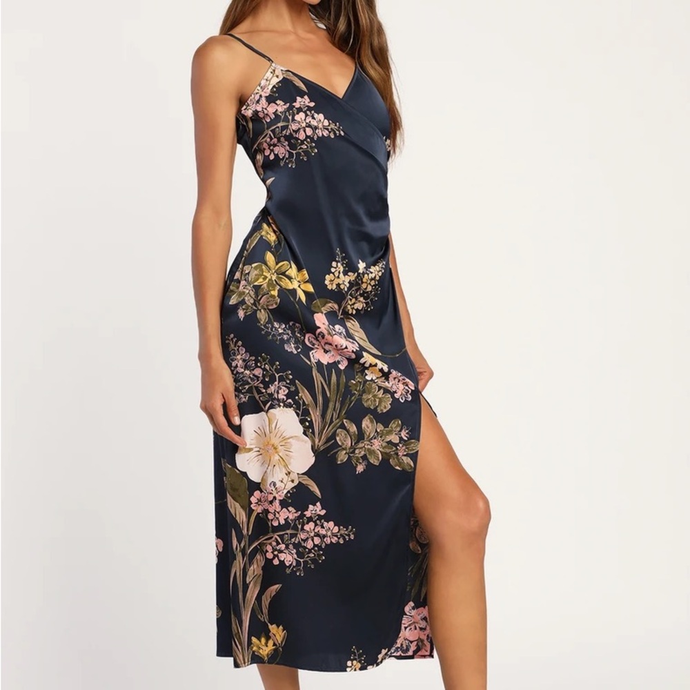 Lulus Satin Midi Dress